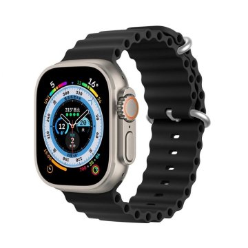 Dux Ducis Silikonski pas DUX DUCIS OCEAN WAVE za Apple Watch 38/40/41 mm, črn