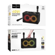 Hoco Bluetooth karaoke komplet 40 W, 6 ur, Hoco HA8, črn