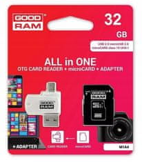 GoodRam GOODRAM čitalnik pomnilniških kartic USB A + Micro USB ALL IN ONE M1A4 + kartica microSD 32 GB z adapterjem