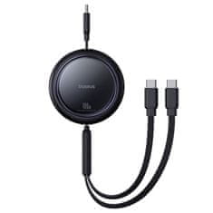 BASEUS BASEUS navijalni kabel 2v1 tip C za 2 x tip C 100 W 1 m črn