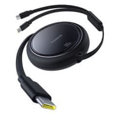 BASEUS BASEUS navijalni kabel 2v1 tip C za 2 x tip C 100 W 1 m črn