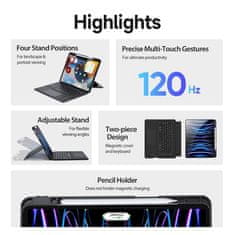Dux Ducis DUX DUCIS etui DK zložljiva torbica z brezžično tipkovnico za iPad Air 13 (2024)/Pro 12.9 (2020/2021/2022) črna