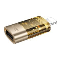 Hoco OTG Lightning adapter za USB C Hoco UA36A prozoren zlati