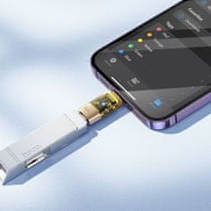 Hoco OTG Lightning adapter za USB C Hoco UA36A prozoren zlati