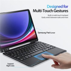 Dux Ducis DUX DUCIS etui DK zložljiv z brezžično tipkovnico za SAMSUNG Tab S9/S9FE/S10FE črn