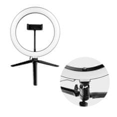 OEM LED Ring Stream RGB 10-palčna obročasta svetilka z držalom za telefon + stojalo, črna