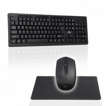ART ART brezžični komplet QWERTY tipkovnica + miška + podloga 2,4G AK-48A črna
