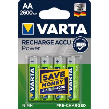 Varta VARTA akumulatorska baterija R6 (AA) 2600 mAh Accu Power 4 kos