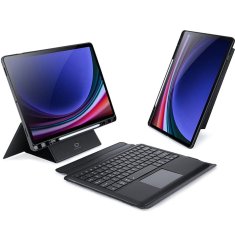 Dux Ducis DUX DUCIS etui DK zložljiv z osvetljeno brezžično tipkovnico za SAMSUNG Tab S10 Plus/S9 Plus/S9 FE Plus črn