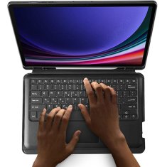 Dux Ducis DUX DUCIS etui DK zložljiv z osvetljeno brezžično tipkovnico za SAMSUNG Tab S10 Plus/S9 Plus/S9 FE Plus črn
