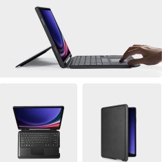 Dux Ducis DUX DUCIS etui DK zložljiv z osvetljeno brezžično tipkovnico za SAMSUNG Tab S10 Plus/S9 Plus/S9 FE Plus črn