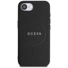 Guess GUESS etui za IPHONE 16e (SE 4 2025) združljiv z MagSafe GUHMPSE4PGHSMMK (PU Grained Gold Ring) črn