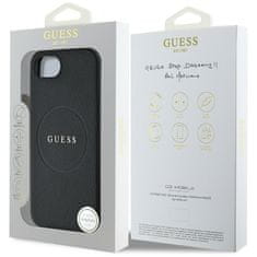 Guess GUESS etui za IPHONE 16e (SE 4 2025) združljiv z MagSafe GUHMPSE4PGHSMMK (PU Grained Gold Ring) črn