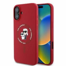Karl Lagerfeld KARL LAGERFELD etui za IPHONE 16 združljiv z MagSafe KLHMP16SSCMKCRHR (silikonski KC Body Ring) rdeč