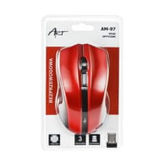 ART ART brezžična miška 2,4G 1000 dpi AM-97 rdeča