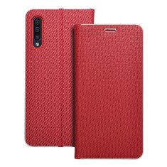 OEM LUNA Book Carbon torbica za SAMSUNG A50 rdeča