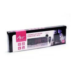 ART ART komplet žična tipkovnica USB A QWERTY osvetljena + žična miška USB A osvetljena AK-50 črna