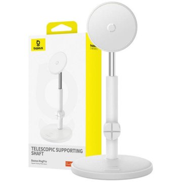 BASEUS BASEUS teleskopski magnetni namizni nosilec, združljiv z Magsafe BS-HP014, bel