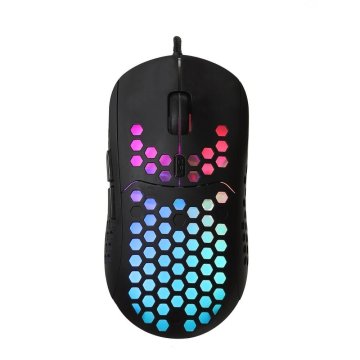 ART ART žična računalniška miška USB A 6400 dpi z osvetlitvijo AM-99 črna