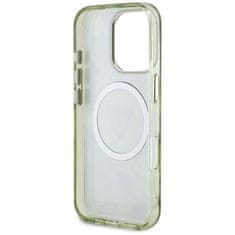 Guess GUESS etui za IPHONE 16 Pro, združljiv z MagSafe GUHMP16LHFLPEDN (IML Metal Glitter Flowers Triangle) zelen