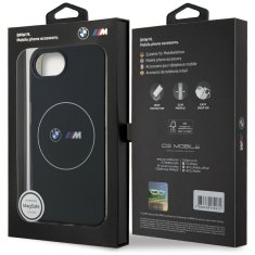 Bmw BMW etui za IPHONE 16e (SE 4 2025) združljiv z MagSafe BMHMPSE424HBMKH (IML Metal White Circle) črn