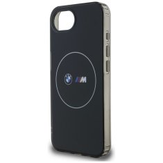 Bmw BMW etui za IPHONE 16e (SE 4 2025) združljiv z MagSafe BMHMPSE424HBMKH (IML Metal White Circle) črn