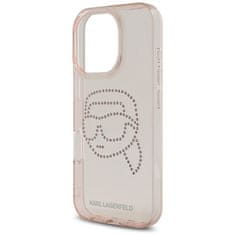 Karl Lagerfeld KARL LAGERFELD etui za IPHONE 16 Pro Max KLHCP16XHKHDCELP (IML Rhinestones S K Head) roza