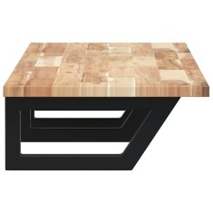 Vidaxl Stenska polica za umivalnik jeklo in trden akacijev les