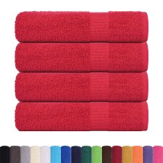 Vidaxl Brisače za tuširanje 4 kos rdeča 70x140 cm 360 g/m² 100% bombaž
