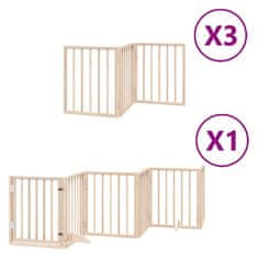 Vidaxl Ograda za pse z vrati zložljiva 15 panelov 750 cm topolovina