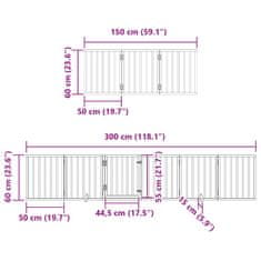Vidaxl Ograda za pse z vrati zložljiva 15 panelov 750 cm topolovina