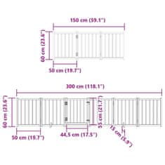 Vidaxl Ograda za pse z vrati zložljiva 15 panelov črna 750 cm les