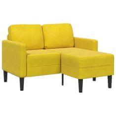Vidaxl 2-sedežni kavč z ležiščem v obliki črke L rumena 125 cm žamet
