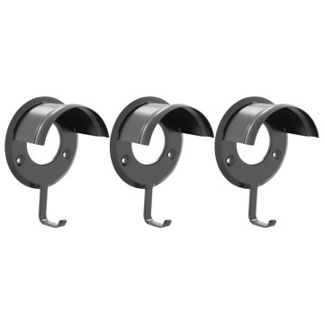 Vidaxl Stenski nosilec za uzdo 3 kosi črno železo