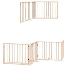Vidaxl Ograda za pse z vrati zložljiva 6 panelov 480 cm topolovina