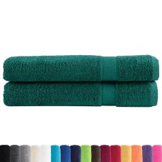 Vidaxl Premium brisače SOLUND 2 kosa zelena 80x200 cm 600 g/m2