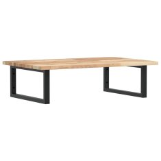 Vidaxl Stenska polica za umivalnik jeklo in trden akacijev les