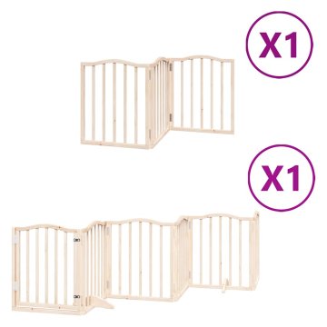 Vidaxl Ograda za pse z vrati zložljiva 9 panelov 450 cm topolovina