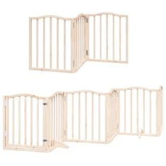 Vidaxl Ograda za pse z vrati zložljiva 9 panelov 450 cm topolovina