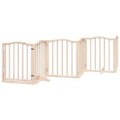 Vidaxl Ograda za pse z vrati zložljiva 9 panelov 450 cm topolovina