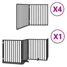 Vidaxl Ograda za pse z vrati zložljiva 12 panelov črna 960 cm les