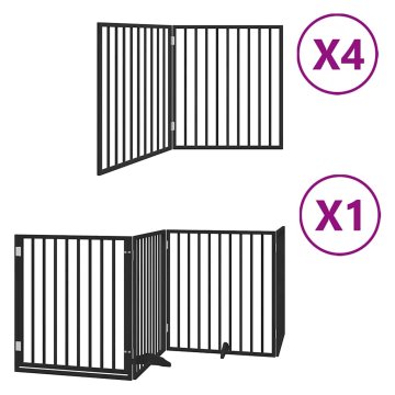 Vidaxl Ograda za pse z vrati zložljiva 12 panelov črna 960 cm les