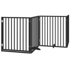 Vidaxl Ograda za pse z vrati zložljiva 12 panelov črna 960 cm les