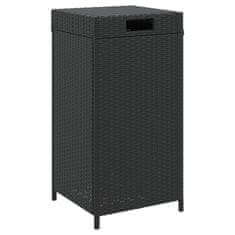 Vidaxl Koš za smeti črn 40x40x80 cm poli ratan