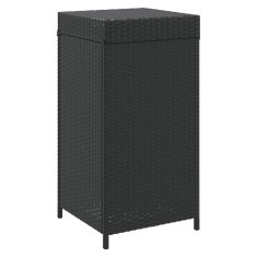 Vidaxl Koš za smeti črn 40x40x80 cm poli ratan