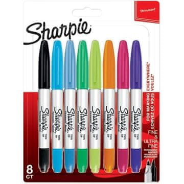 Sharpie Permanentni marker Twin, komplet 8 barv