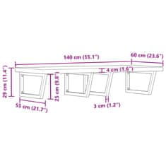 Vidaxl Stenska polica za umivalnik jeklo in trden akacijev les