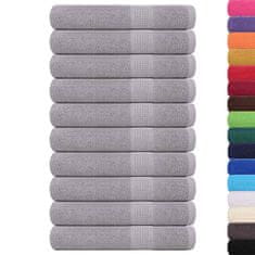 Vidaxl Brisače 10 kos siva 100x200 cm 360 g/m² 100% bombaž