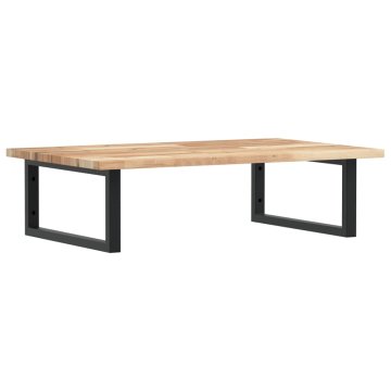 Vidaxl Stenska polica za umivalnik jeklo in trden akacijev les