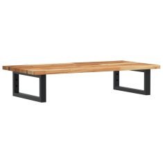 Vidaxl Stenska polica za umivalnik jeklo in trden akacijev les